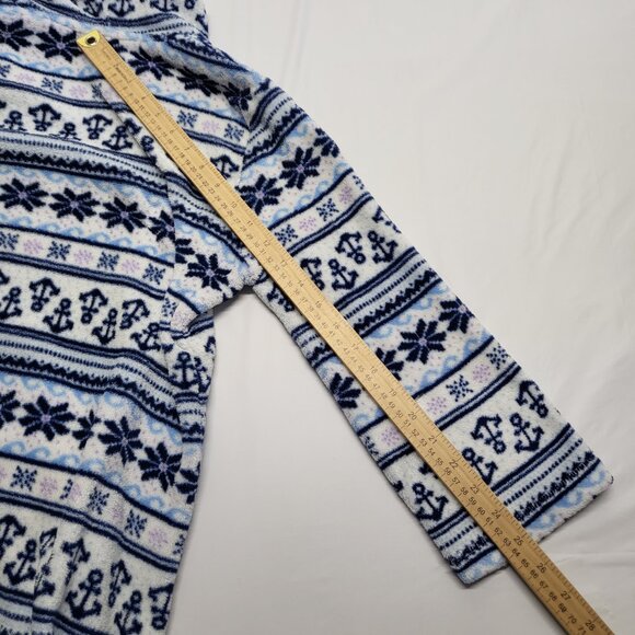 Nautica Womens Sweater Dress Hoodie Size Medium Fleece Anchor Print 3/4 Sleeve - Picture 13 of 14